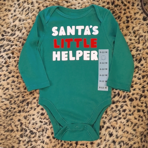 Old Navy Santa's Little Helper onesie Sz.6-12 - Picture 1 of 3